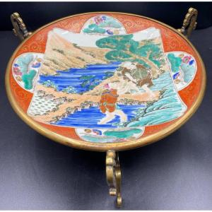 Painted Enameled Earthenware Cup “kutani” Japan Circa 1900