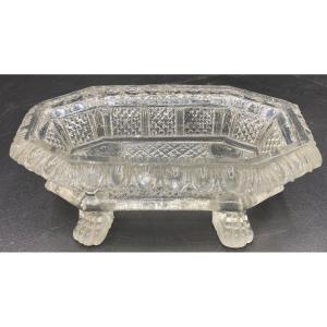 Small Tray In Molded Crystal From Le Creusot Circa 1800
