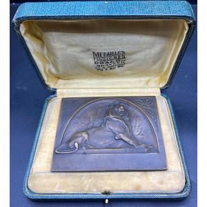 Médaille De Table En Bronze Patiné «  A Bartholdi « Drago Graveur Vers 1930
