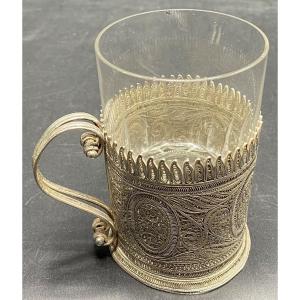 Filigree Sterling Silver Cup Holder, 1930s