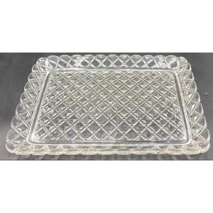Tray In Molded Blown Crystal From The 1900s By Saint Louis