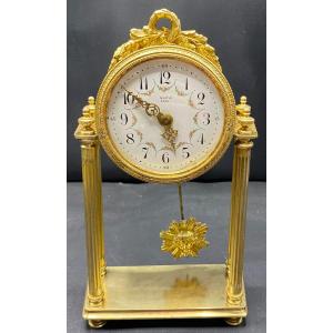 Clock In Gilt Bronze Enamel And Miscellaneous By Gantié In Agen From The 1880s