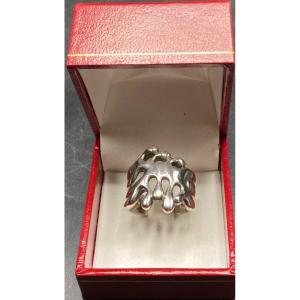 1980s European Solid Silver Ring