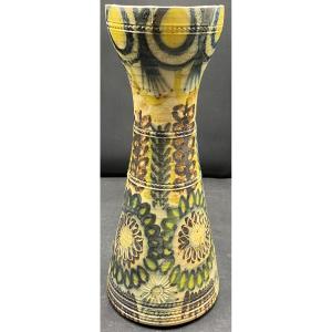 Vase En Terre Cuite émaillée Par Joël Courjoulle De Septembre 1970  Et Keraluc