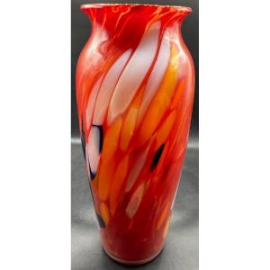 Vase Haut En Verre à Couches Multiples Des Années 1960/70 Murano