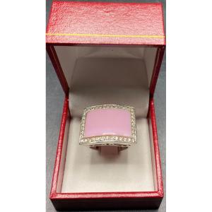 Sterling Silver And Glass Paste Ring, French, 1980s