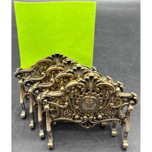 A Series Of Four 19th Century Silver-gilt Menu Holders By Besegher