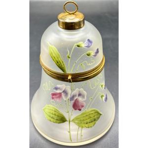 1900s French Enameled Blown Glass Box