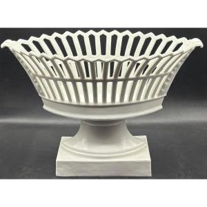 Coupe Ajourée En Porcelaine Blanche, Manufacture Du Vieux Paris Fin XIXème