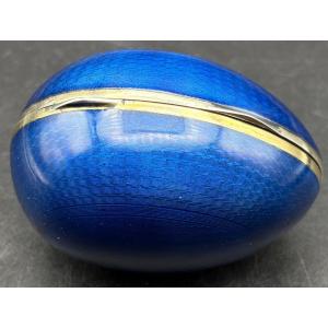 1900s Swedish Silver Vermeil Enameled Egg Box