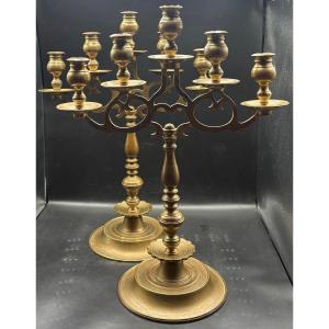 A Pair Of Bronze Candelabras Circa 1840 From The Netherlands