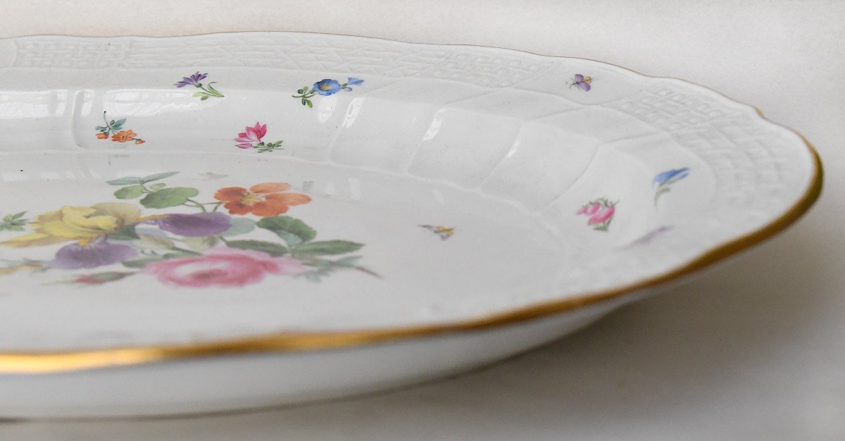 Large Oval Dish In Meissen Porcelain 19th-photo-2