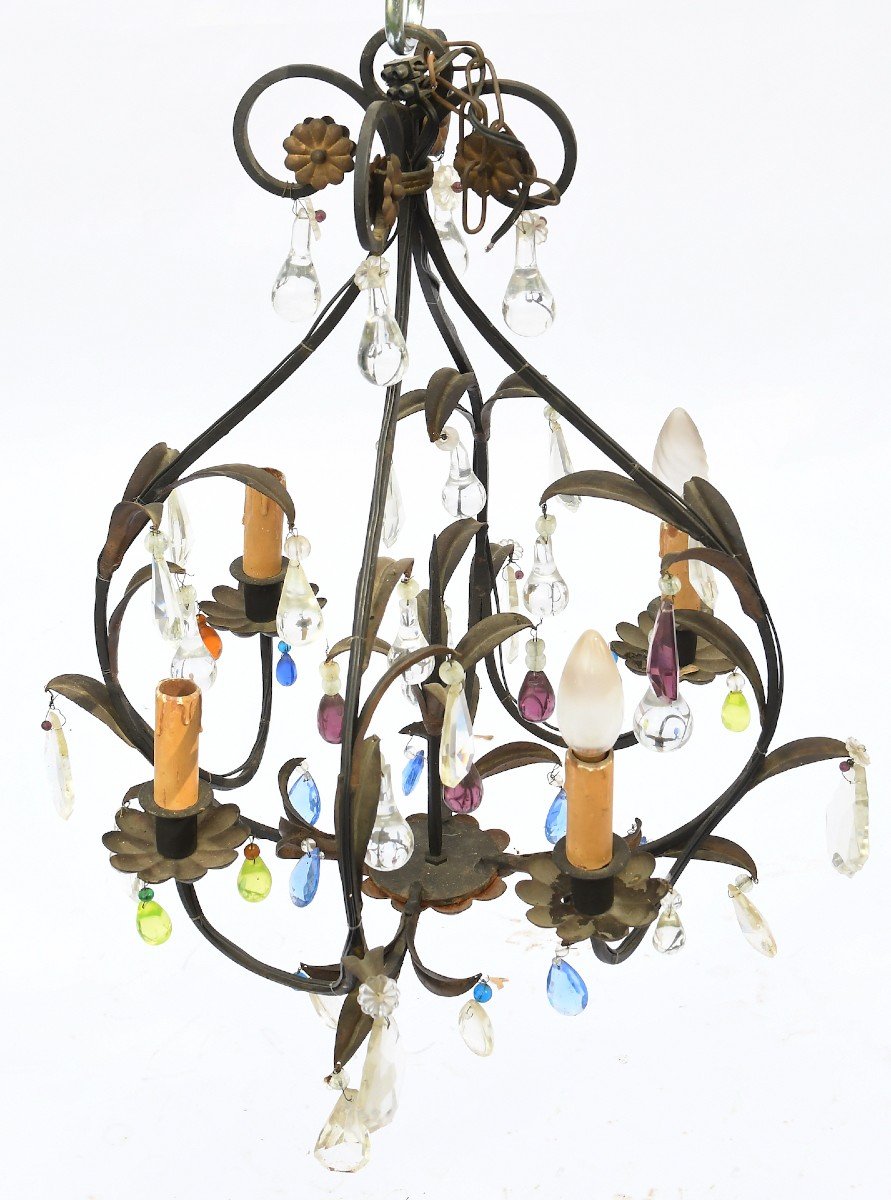 Iron Chandelier With Multi-colored Tassels-photo-1