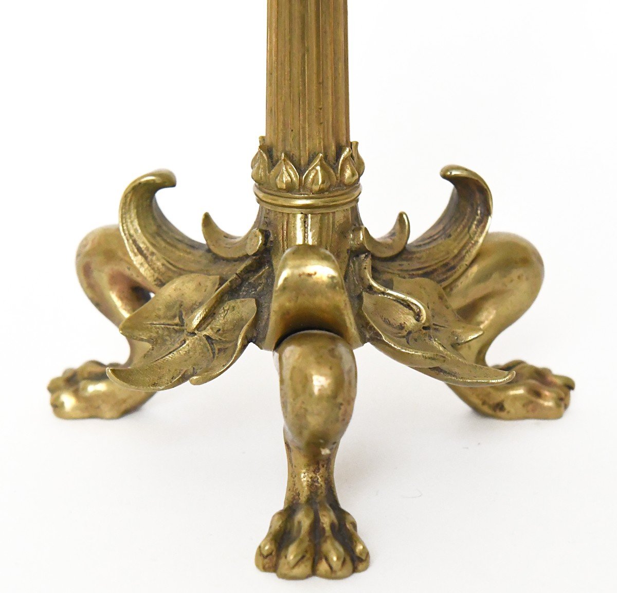 Pair Of Gilded Bronze Candlesticks Decorated With Lizards-photo-1