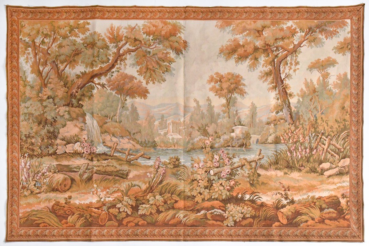 Mechanical Tapestry Representing Green Landscape 