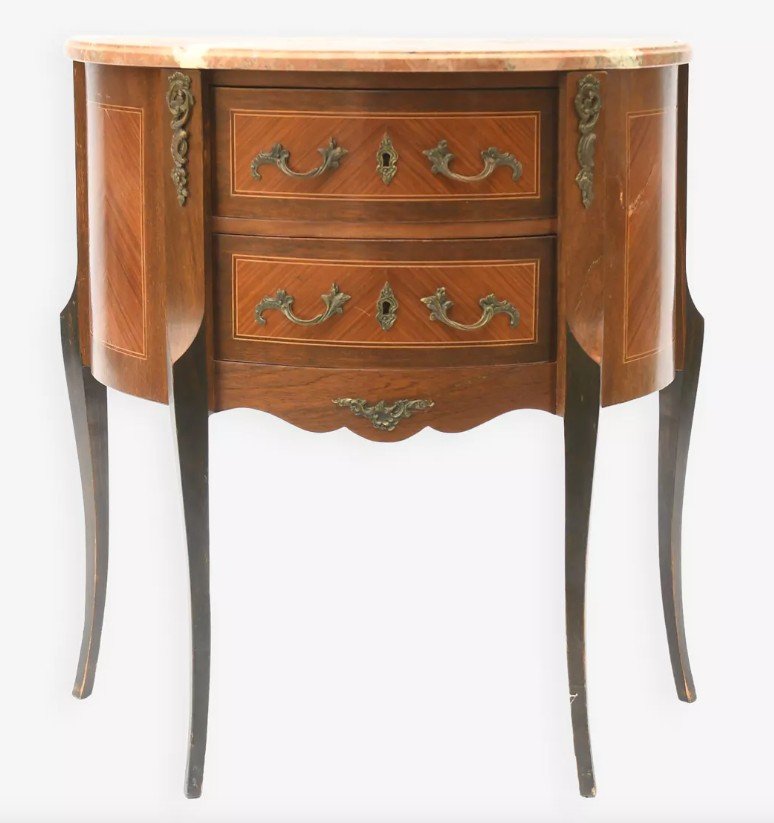 Half-moon Chest Of Drawers In Louis XV Style Marquetry