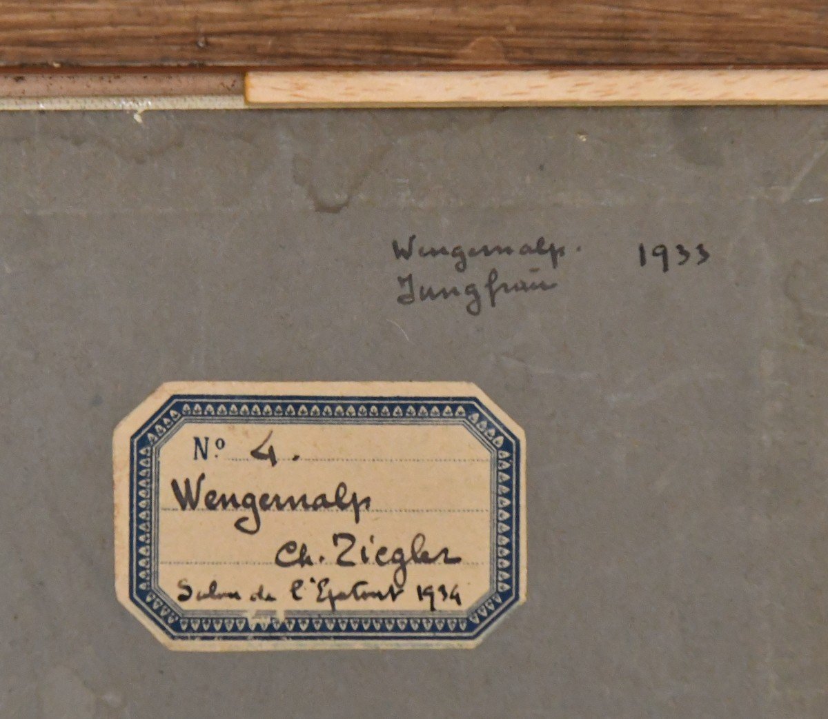 Charles de ZIEGLER (1890-1962) "Wengernalp" Huile sur carton  -photo-4