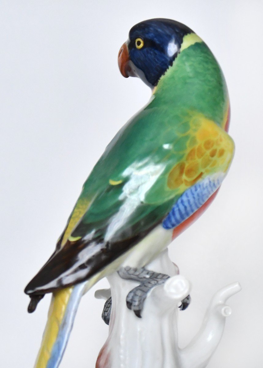 Meissen Porcelain Statuette Of A Parrot, Model 63-photo-4