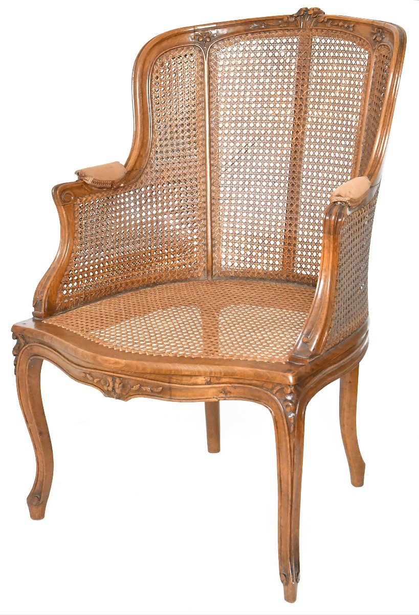 Louis XV Style Caned Wing Chair -photo-4