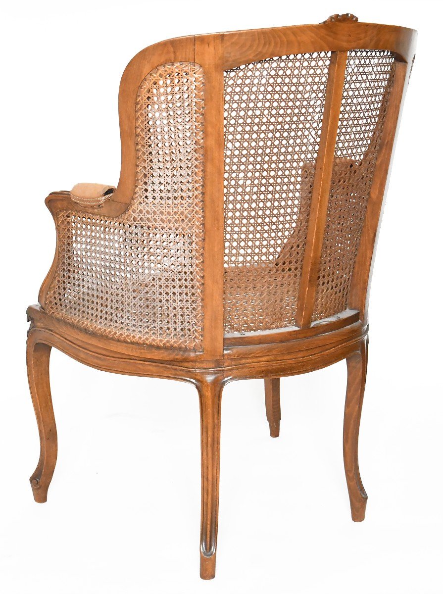 Louis XV Style Caned Wing Chair -photo-5