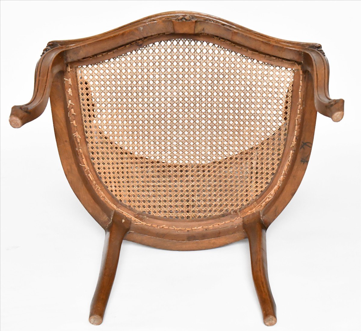 Louis XV Style Caned Wing Chair -photo-7