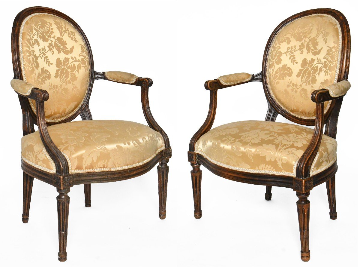 Pair Of Louis XVI Period Cabriolet Armchairs 