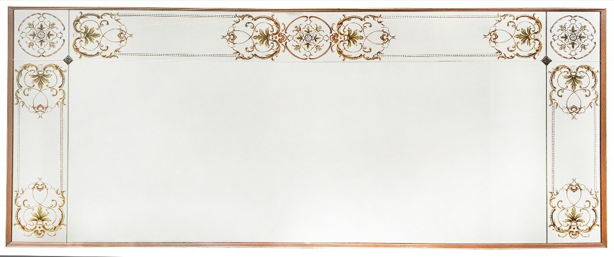 Brasserie Mirror In Eglomisé Glass 102 X 232 Cm