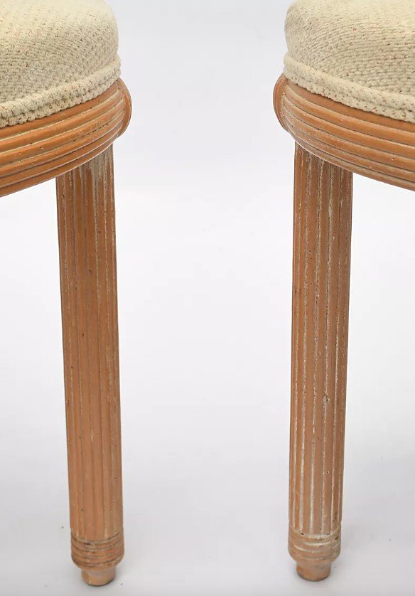 Pair Of Chairs In Whitewashed Wood -photo-2