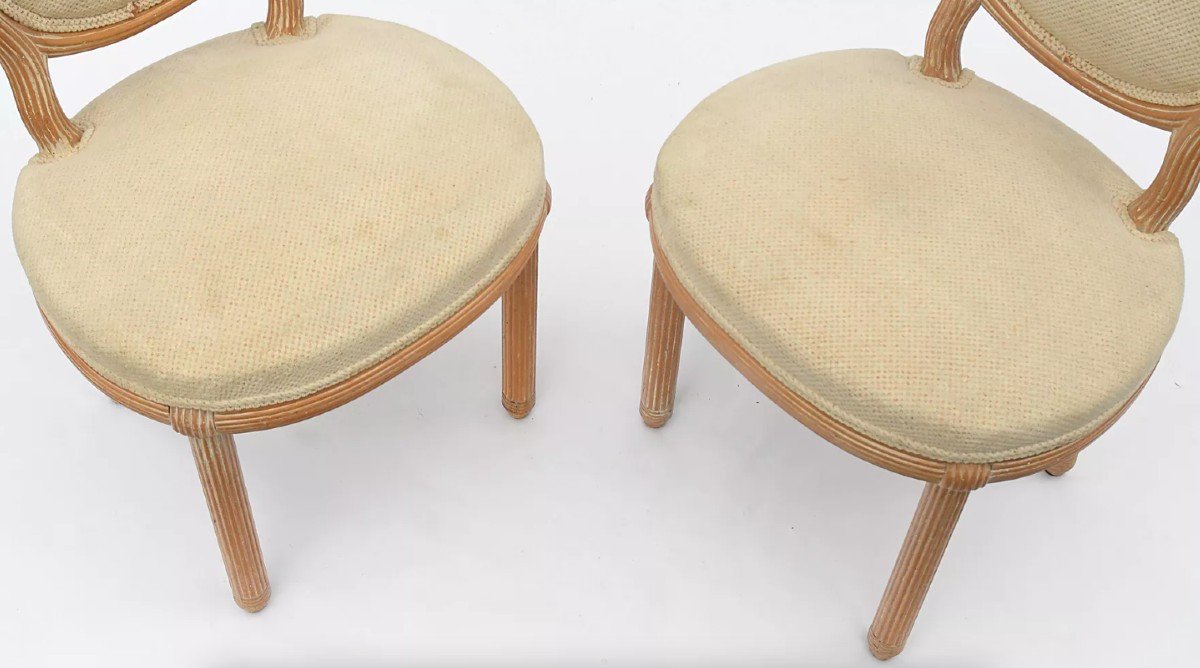 Pair Of Chairs In Whitewashed Wood -photo-4