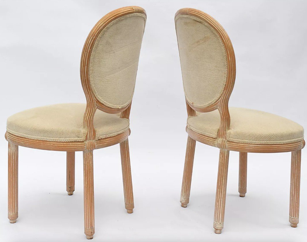 Pair Of Chairs In Whitewashed Wood -photo-3