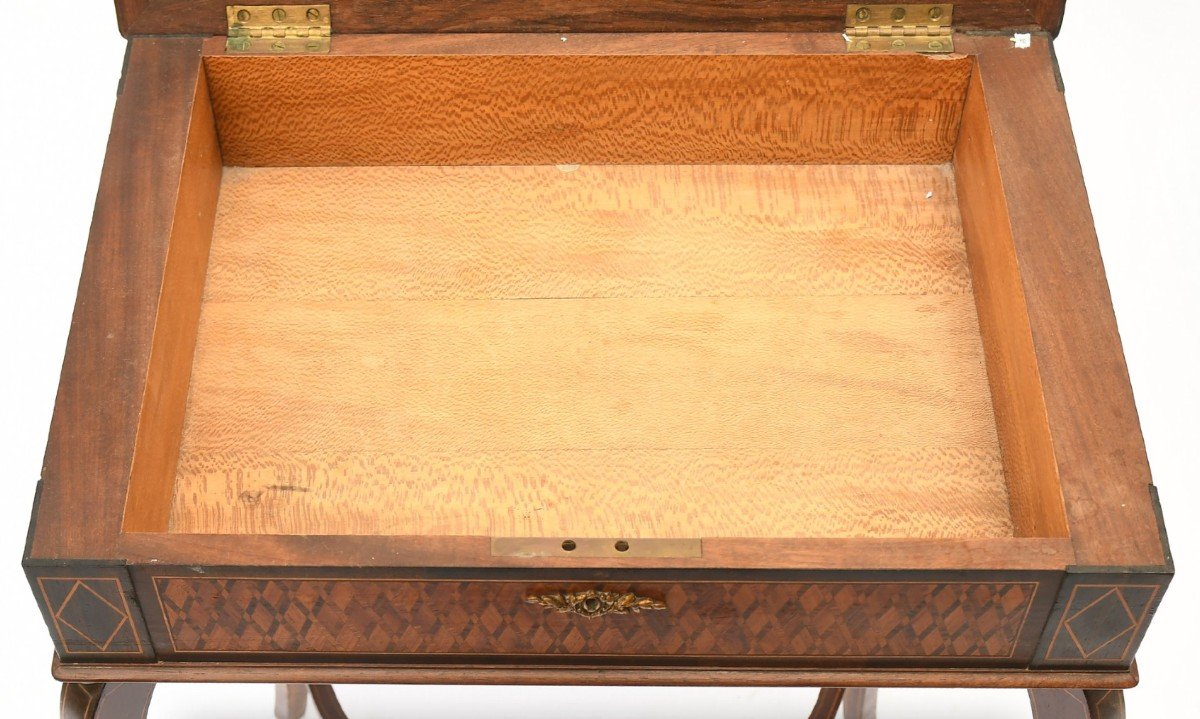 Louis XV Style Worktop In Cube Marquetry-photo-4