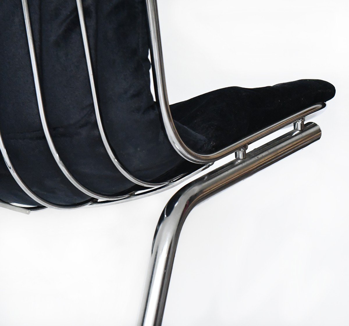 Set Of 4 Chrome Metal Chairs In The Style Of Gastone Rinaldi From The 1970s-photo-3