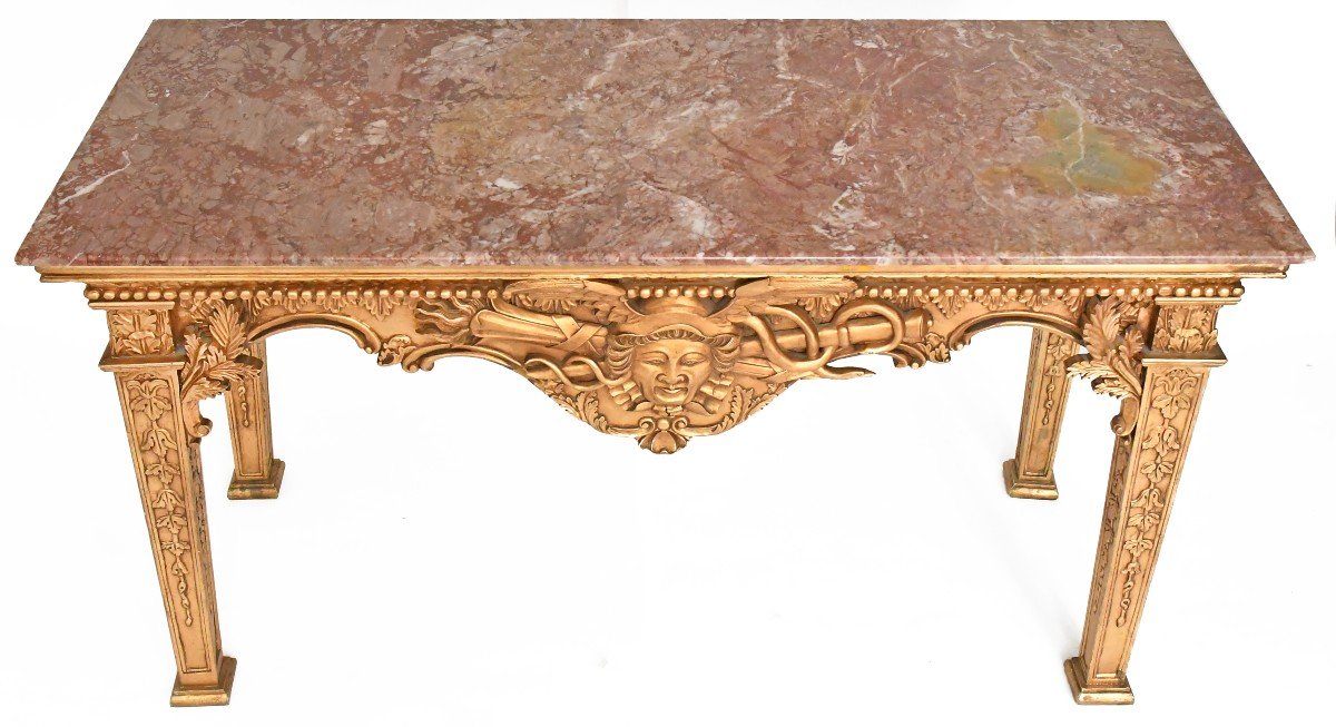 Important Louis XVI Style Console Table Decorated With A Head Of Mercury -photo-4