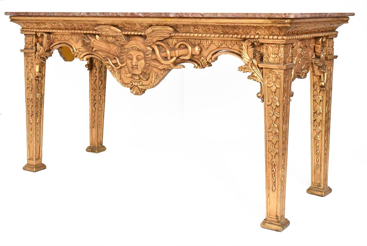 Important Louis XVI Style Console Table Decorated With A Head Of Mercury -photo-1