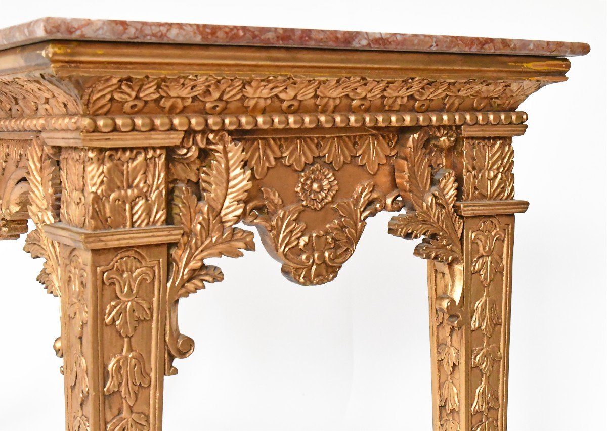 Important Louis XVI Style Console Table Decorated With A Head Of Mercury -photo-2