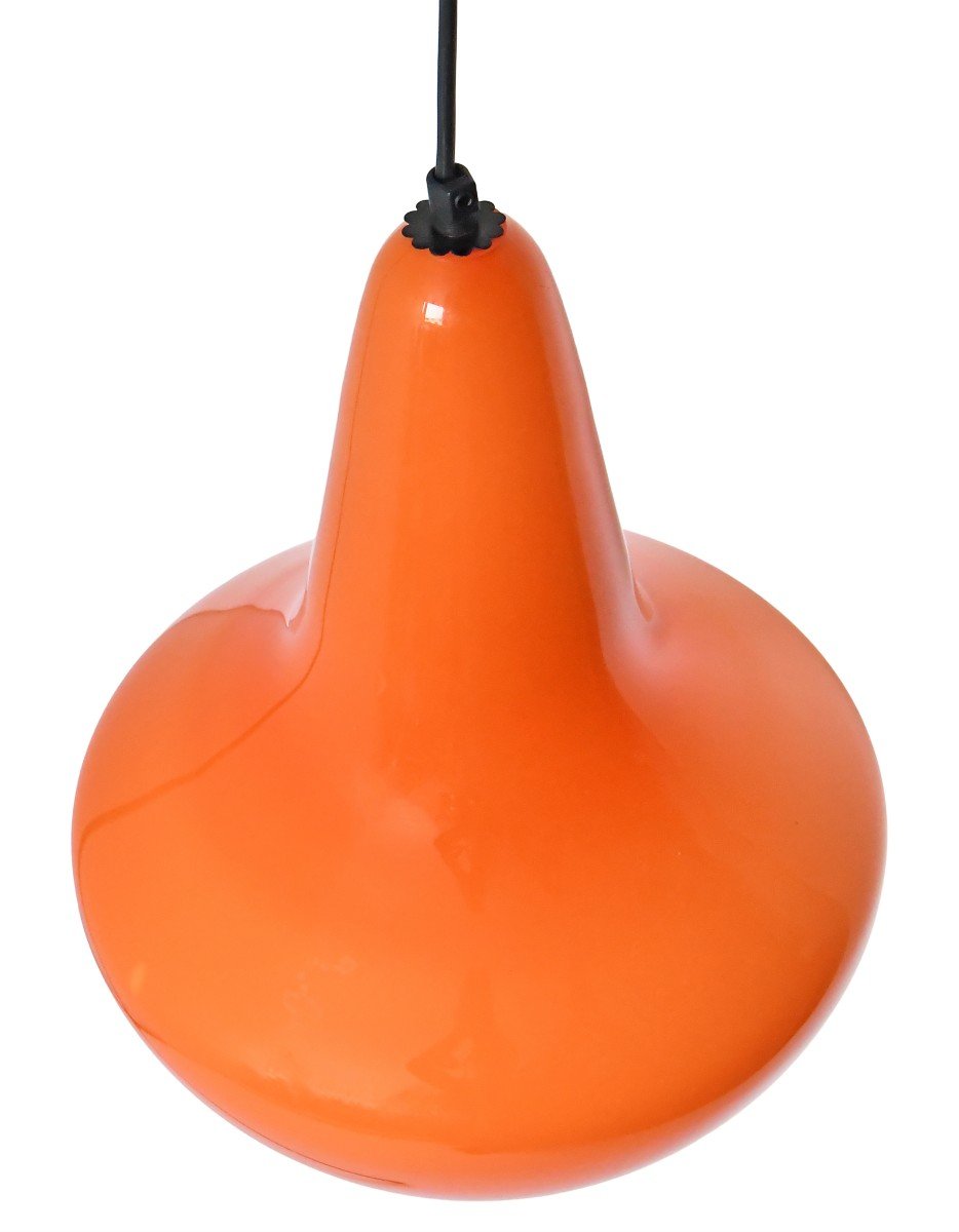 Orange Opaline Pendant Light From The 1960s-photo-3