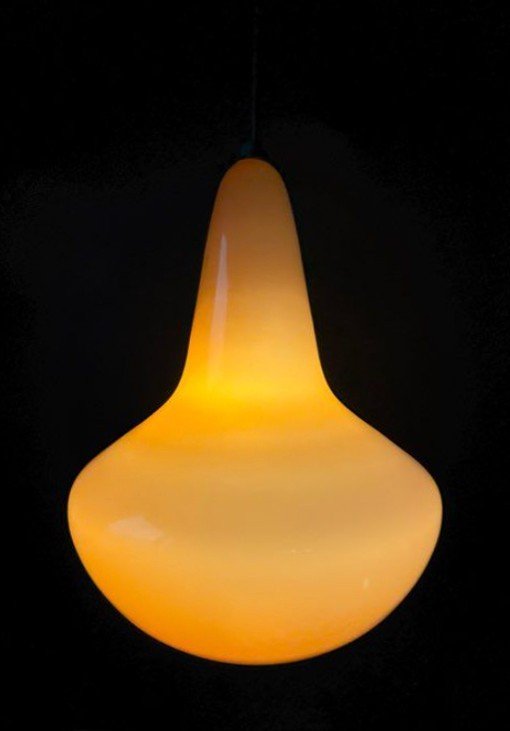 Orange Opaline Pendant Light From The 1960s-photo-1