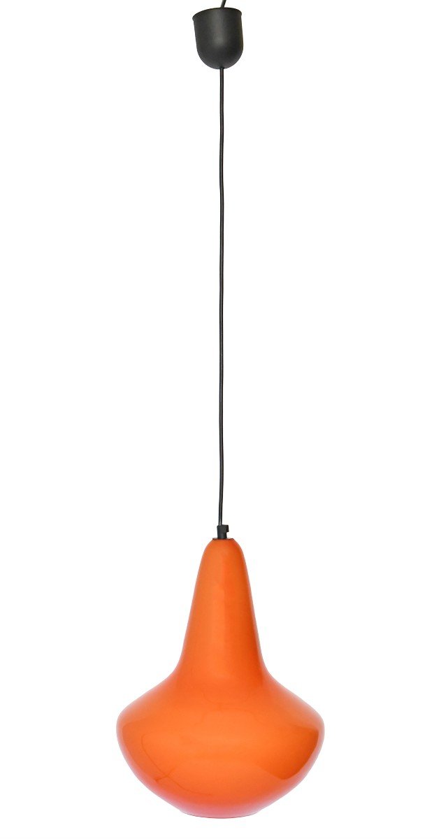 Orange Opaline Pendant Light From The 1960s