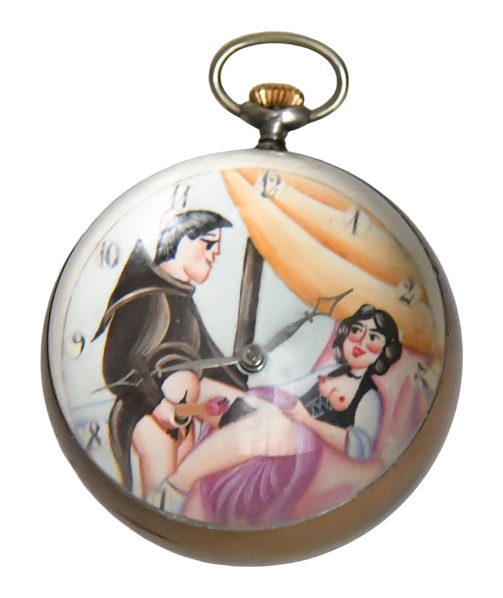 Glass Ball Desk Clock With Erotic Decoration-photo-3