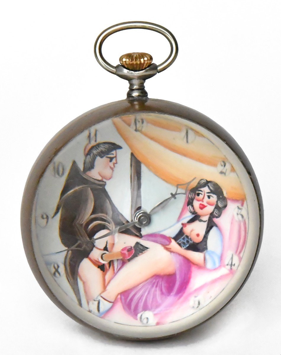 Glass Ball Desk Clock With Erotic Decoration