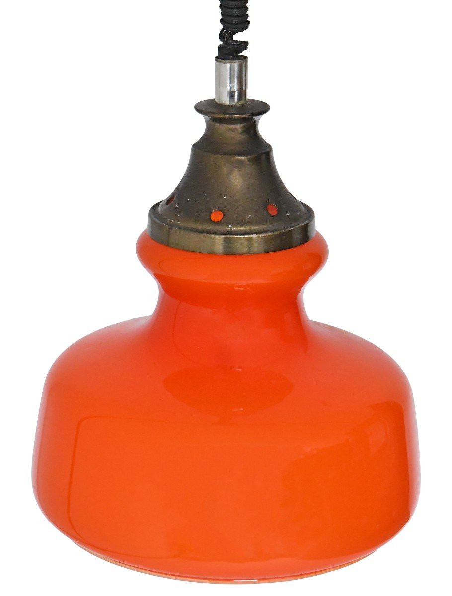 Orange Opaline Pendant Light From The 1960s-photo-2