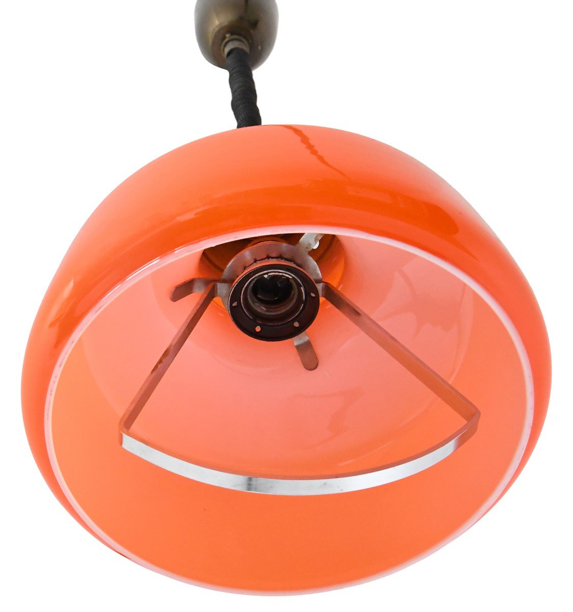 Orange Opaline Pendant Light From The 1960s-photo-1