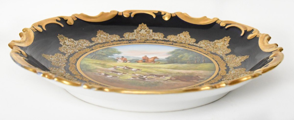 Pair Of Limoges Porcelain Dishes Decorated With Hunting Scenes Painted By Abel Golse -photo-1