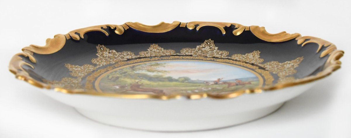 Pair Of Limoges Porcelain Dishes Decorated With Hunting Scenes Painted By Abel Golse -photo-6