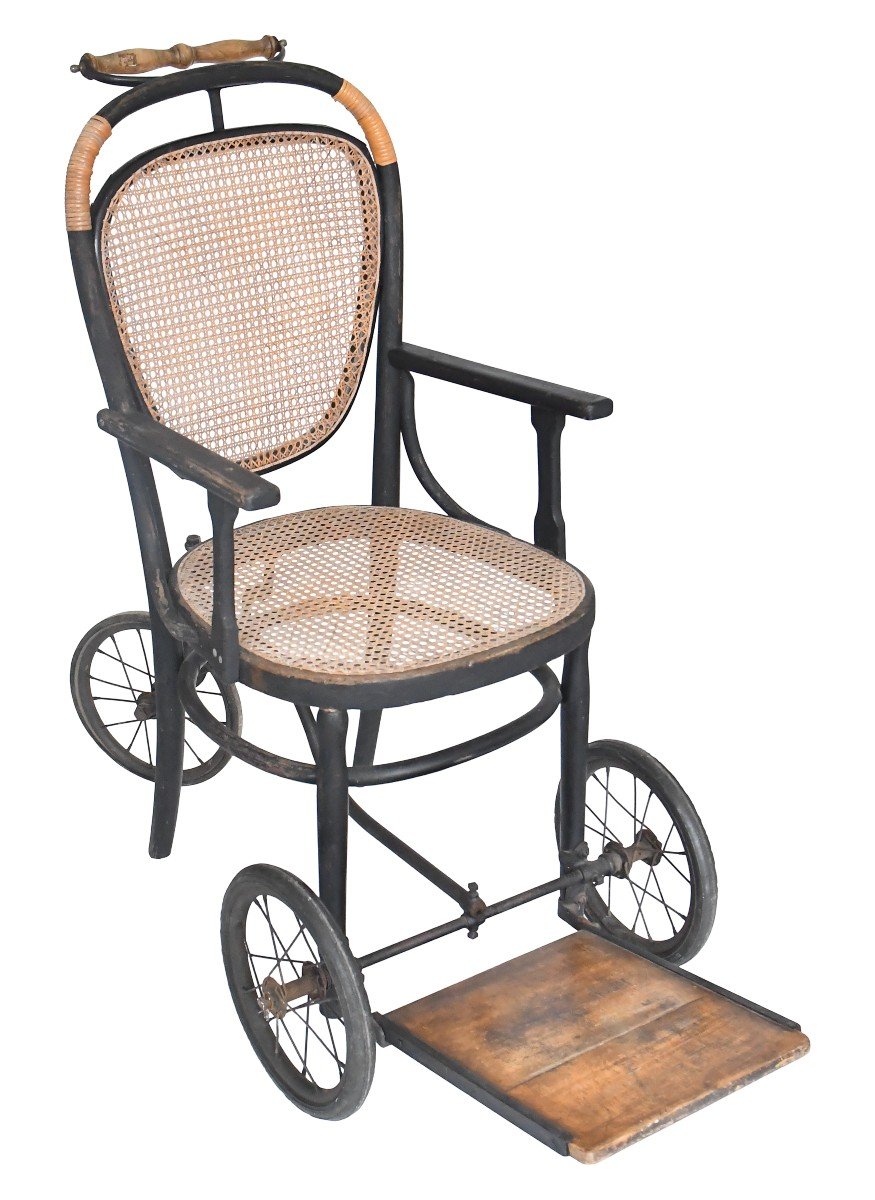 Turned Wood Cane Wheelchair From Maison Eugène Vincent-photo-1