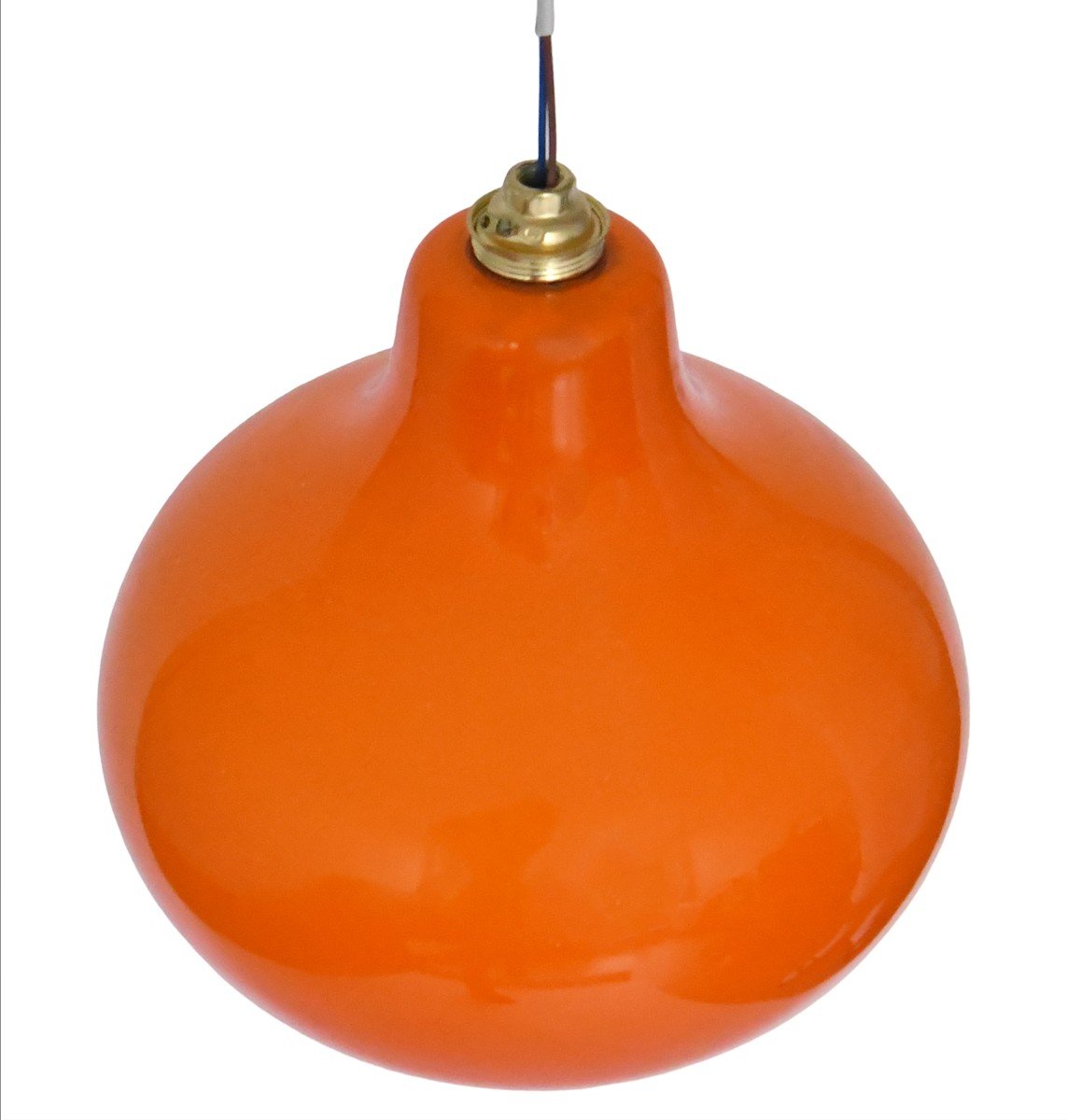 Orange Opaline Pendant Light From The 1960s-photo-2