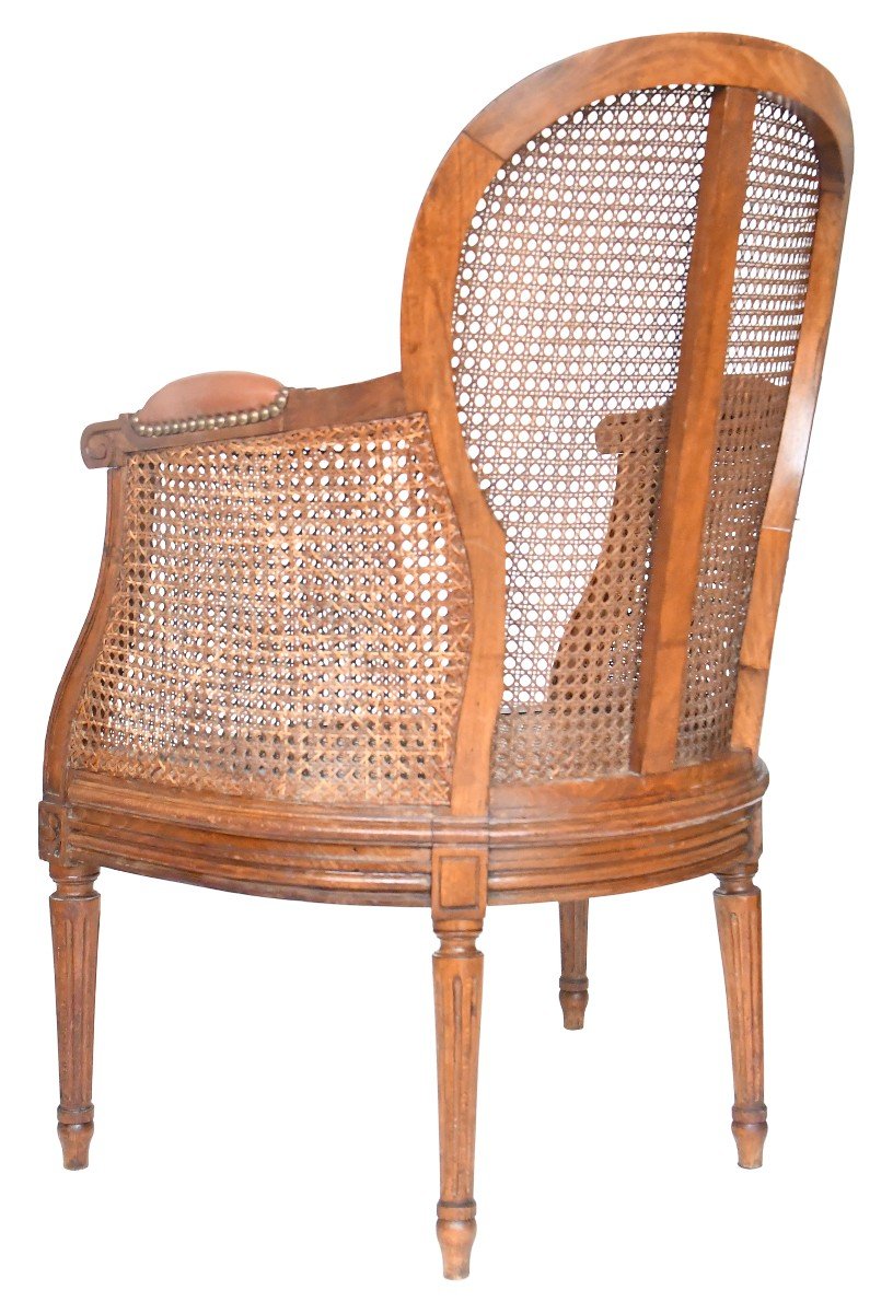 Pair Of Louis XVI Style Caned Armchairs-photo-2