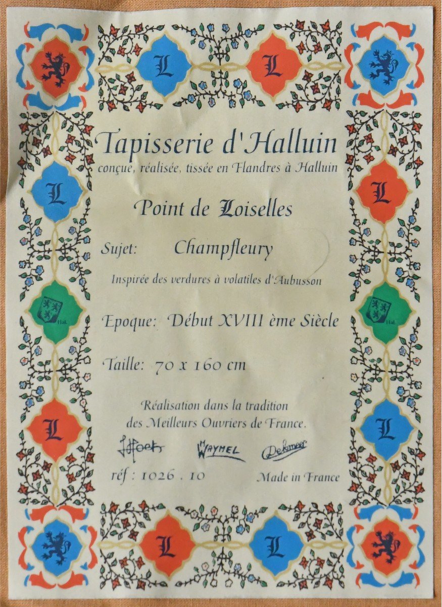 Tapisserie d'Halluin « Champfleury » au point de Loiselles-photo-2