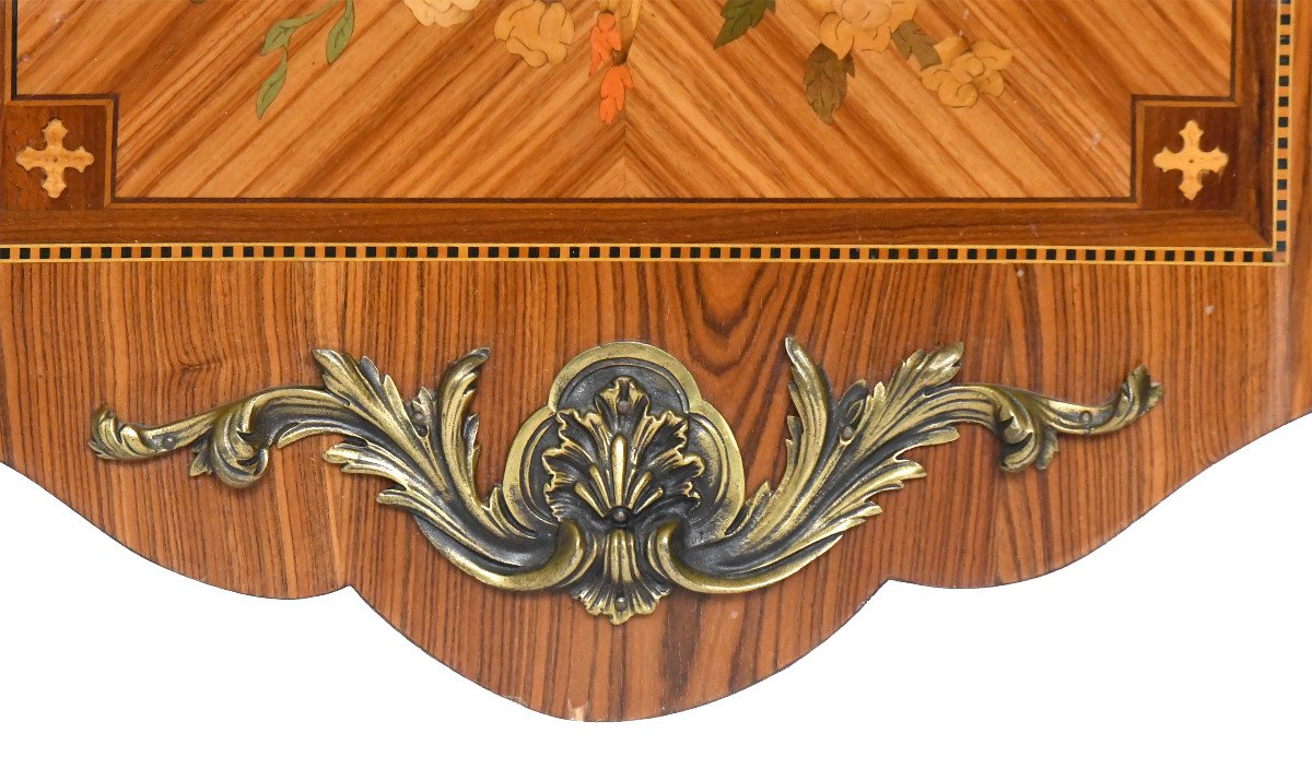 Transition Style Chest Of Drawers In Marquetry With Trophy Decoration Of Musical Instruments-photo-1