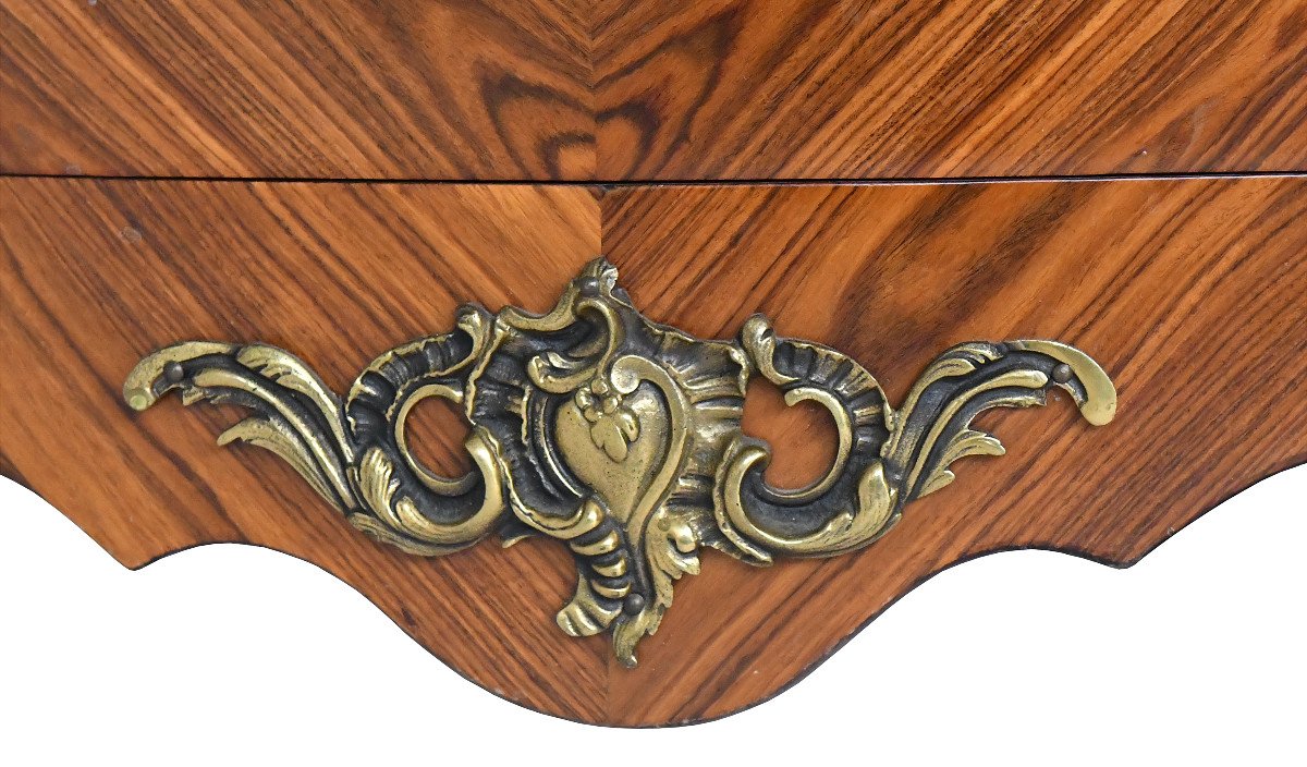 Louis XV Style Chiffonnier With Floral Marquetry-photo-3